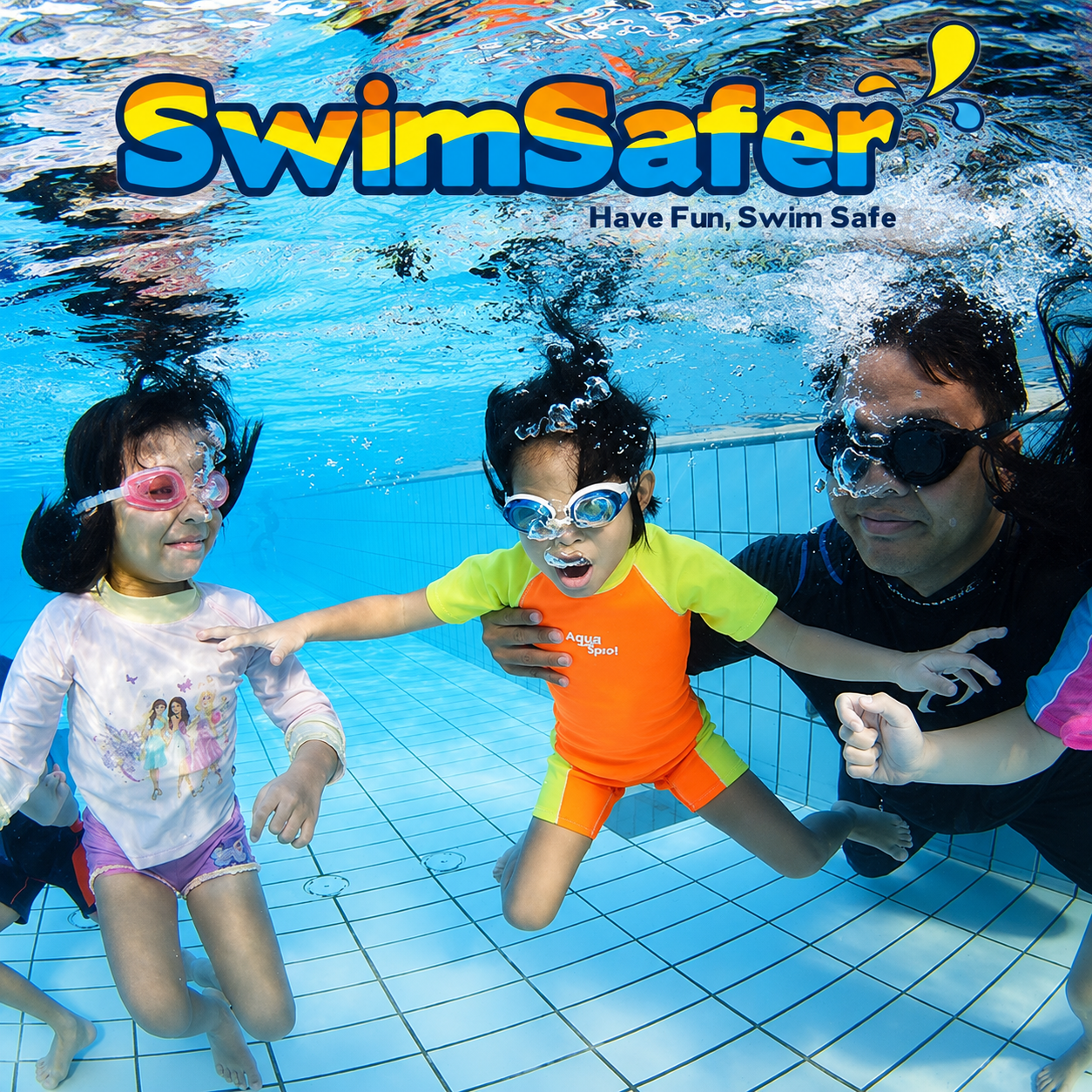 Children in a swimming class